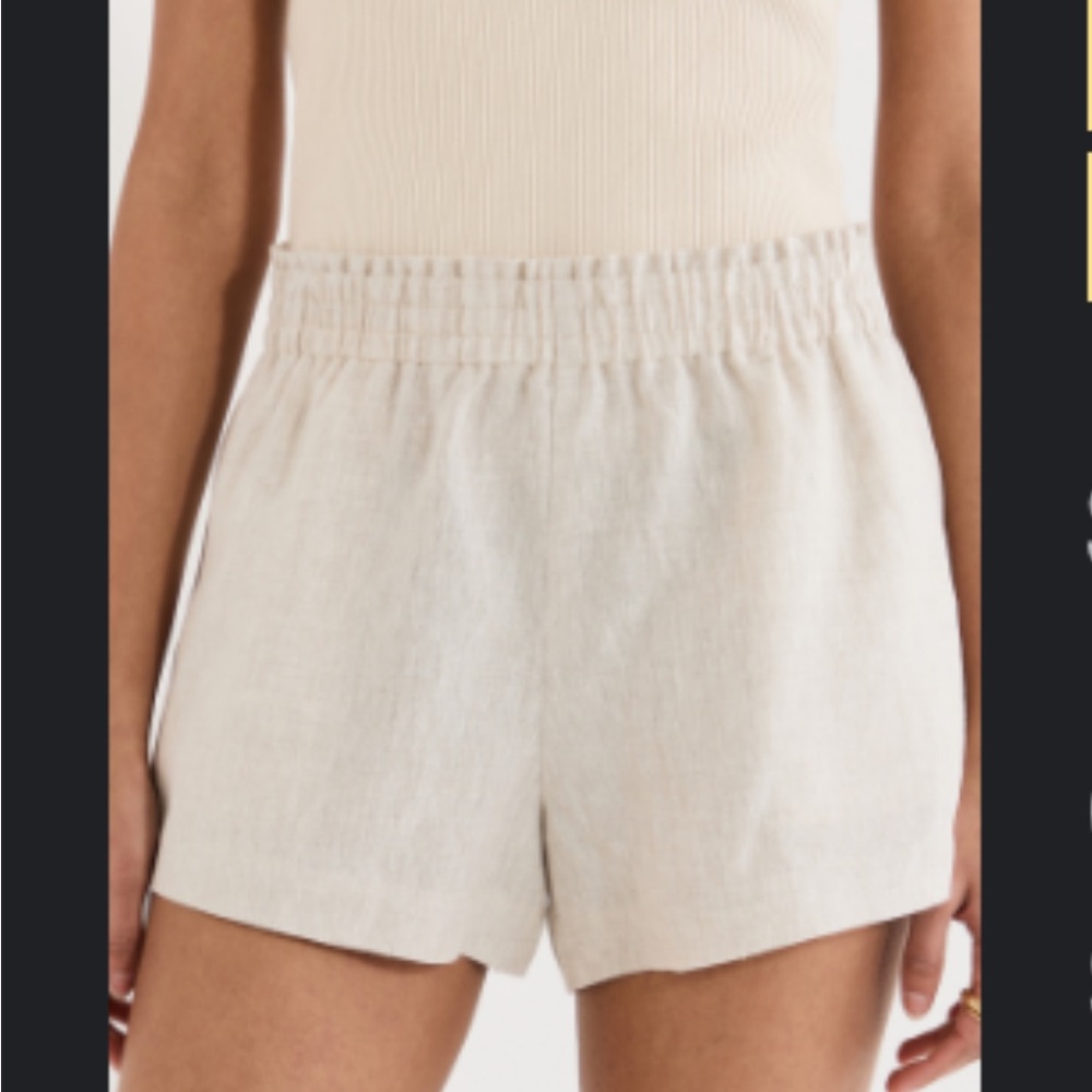 Reformation Mila Linen shorts oatmeal small